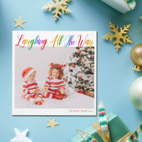 Cute Rainbow Laughing All The Way Christmas Magnet