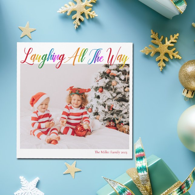 Cute Rainbow Laughing All The Way Christmas Magnet (Creator Uploaded)