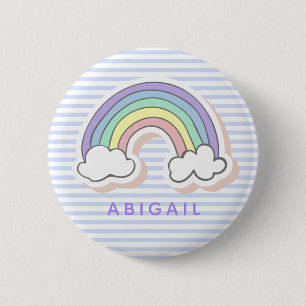 Cute Rainbow - Lavender Striped Kids'  6 Cm Round Badge