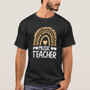 Cute Rainbow Leopard Music Teacher Men And Women   T-Shirt