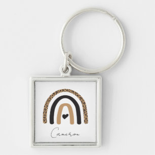 Cute Rainbow Leopard Pattern Key Ring