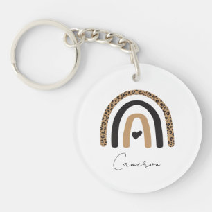 Cute Rainbow Leopard Pattern Key Ring