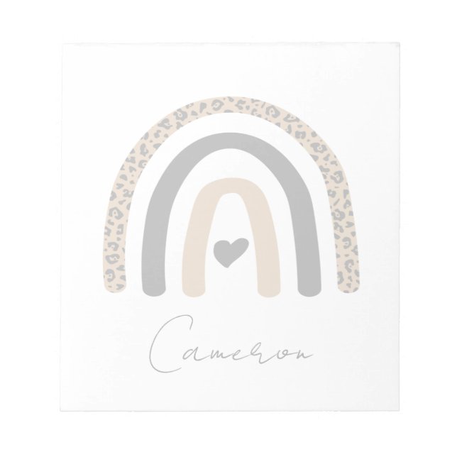 Cute Rainbow Leopard Pattern Notepad (Front)