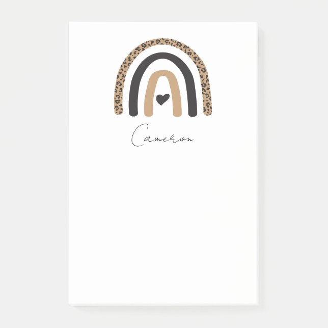 Cute Rainbow Leopard Pattern Post-it Notes (Front)