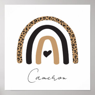 Cute Rainbow Leopard Pattern Poster