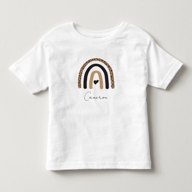 Cute Rainbow Leopard Pattern Toddler T-Shirt (Front)