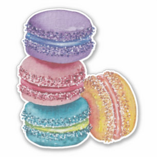 Cute Rainbow Macaroons In Watercolor 