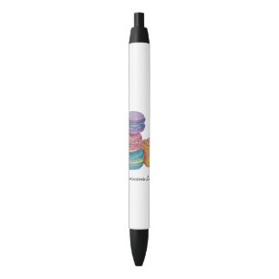 Cute Rainbow Macaroons In Watercolor Black Ink Pen