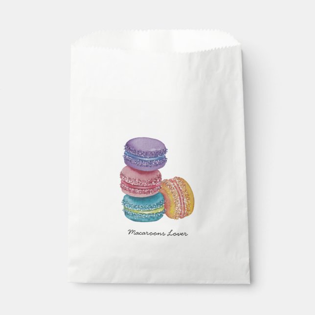 Cute Rainbow Macaroons In Watercolor  Favour Bag (Front)