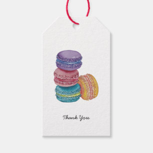 Cute Rainbow Macaroons In Watercolor  Gift Tags