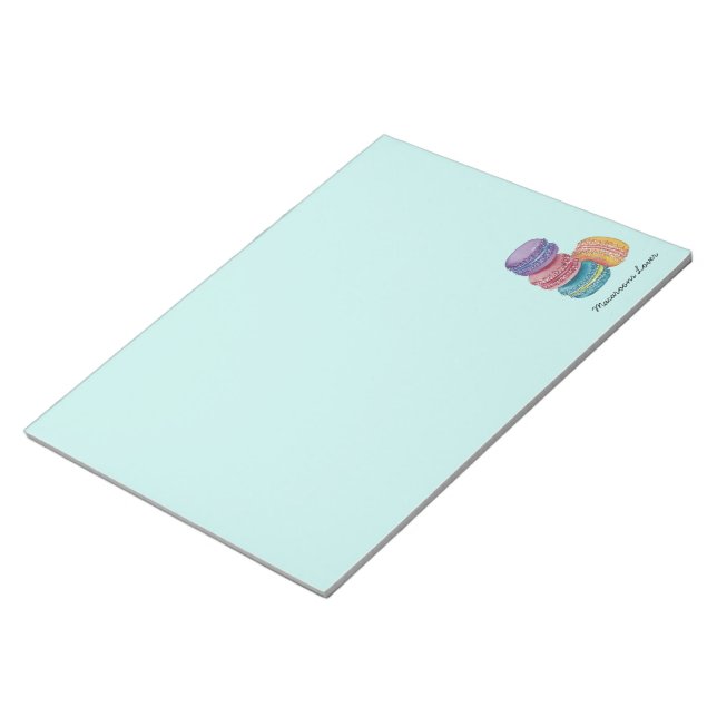 Cute Rainbow Macaroons In Watercolor Notepad (Angled)