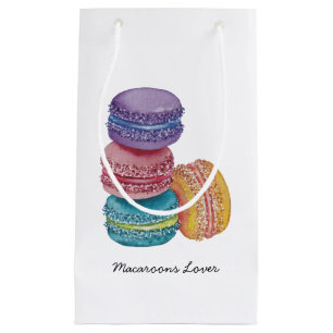 Cute Rainbow Macaroons In Watercolor Small Gift Bag