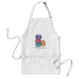 Cute Rainbow Macaroons In Watercolor  Standard Apron