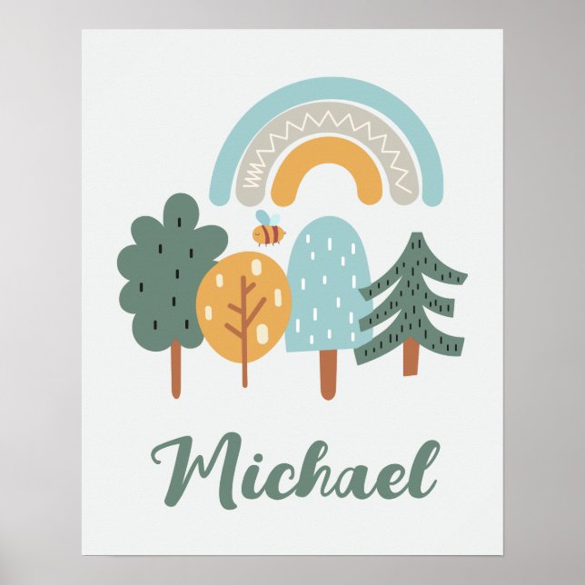 Cute Rainbow Magic Forest Poster (Front)