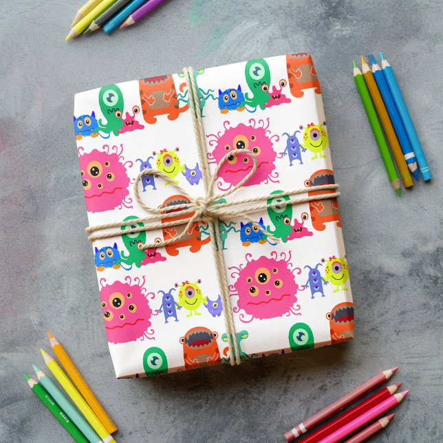 Cute Rainbow Monster Mash  Wrapping Paper (Creator Uploaded)