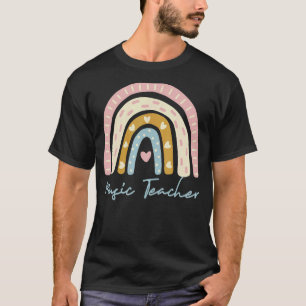 Cute Rainbow Music Teacher Last Day Of School Grad T-Shirt