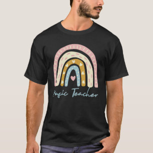 Cute Rainbow Music Teacher Last Day Of School Grad T-Shirt