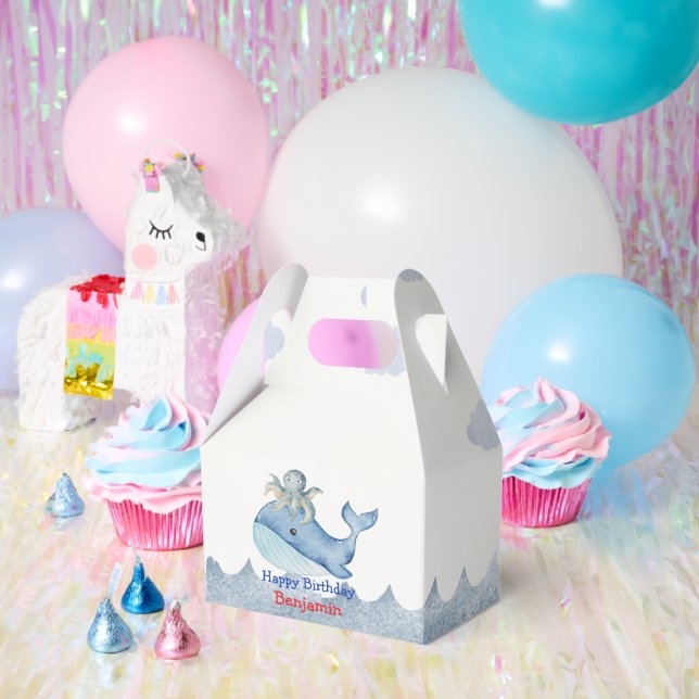 Cute rainbow octopus Whale fish Birthday party Favour Box (Party)