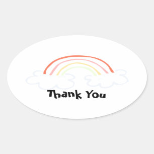 Cute Rainbow Oval Sticker