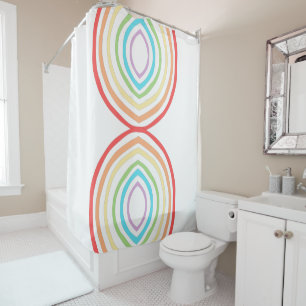 Cute Rainbow Ovals Shower Curtain