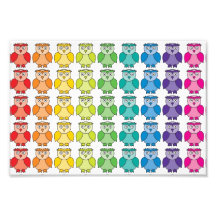 Cute Rainbow Owl Pattern.