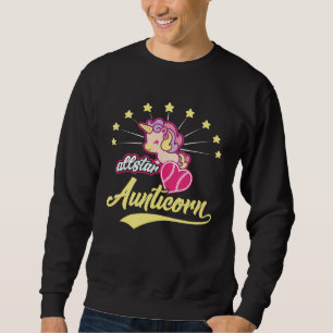 Cute Rainbow Pastel Allstar Aunticorn Unicorn Hear Sweatshirt