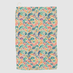 Cute Rainbow Pastel Stamp Floral Pattern Golf Towel