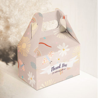 Cute Rainbow Pink Birthday Favour Box