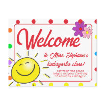 Cute Rainbow Polka Dot Sunshine Welcome To Class