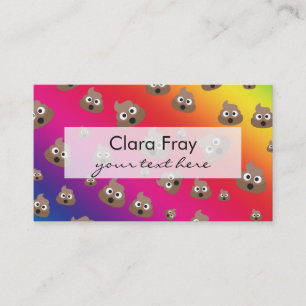 Cute Rainbow Poop Emoji Pattern Business Card