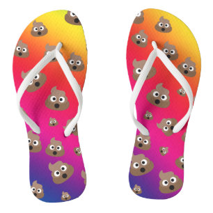 Cute Rainbow Poop Emoji Pattern Thongs