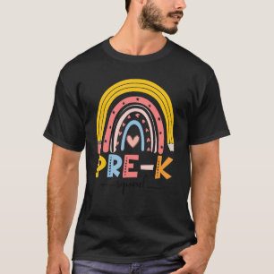 Cute Rainbow Pre K Squad Teacher First Day Of Scho T-Shirt