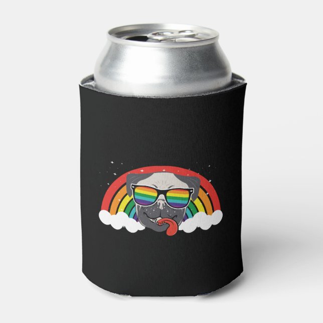 Cute Rainbow Pug Can Cooler (Can Front)