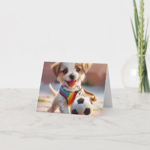 Cute Rainbow Puppy Digital Art Card