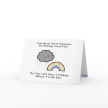 Cute Rainbow Rain Cloud Happiness Quote