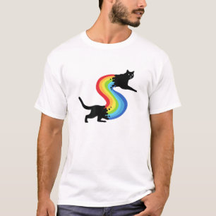 Cute Rainbow Retro Cat Lover Colorful Kitten Vinta T-Shirt