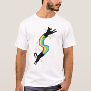 Cute Rainbow Retro Cat Lover Colorful Kitten Vinta T-Shirt