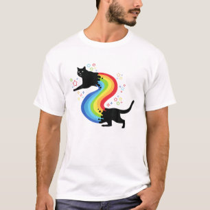 Cute Rainbow Retro Cat Lover Colourful Kitten Vint T-Shirt