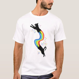 Cute Rainbow Retro Cat Lover Colourful Kitten Vint T-Shirt