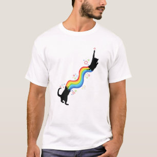 Cute Rainbow Retro Cat Lover Colourful Kitten Vint T-Shirt