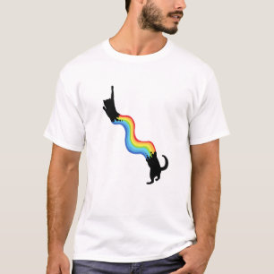 Cute Rainbow Retro Cat Lover Colourful Kitten Vint T-Shirt