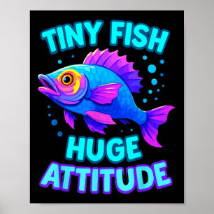 Cute Rainbow Scale Fish Kawaii Cartoon Ocean Kids Poster