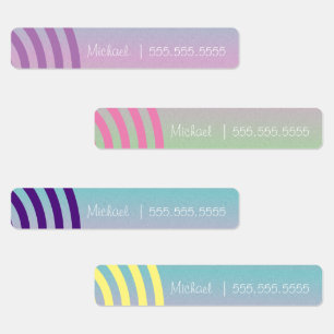Cute Rainbow School Class Lunch Name Number Labels