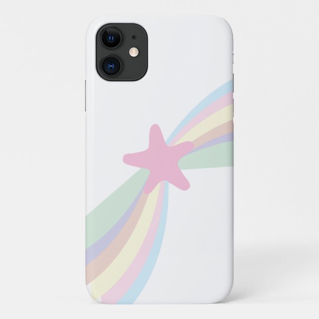 Cute Rainbow Shooting Star White Case-Mate iPhone Case (Back)