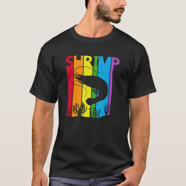 Cute Rainbow Shrimp T-Shirt (Front)