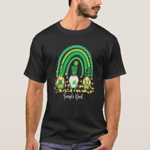 Cute Rainbow Single Dad Gnome St Patrick Day Match T-Shirt