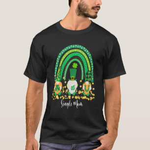 Cute Rainbow Single Mum Gnome St Patrick Day Match T-Shirt