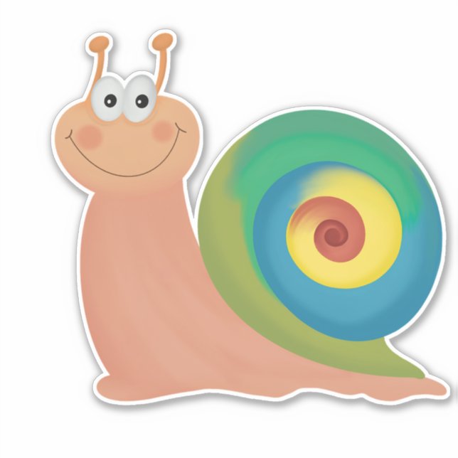 Cute rainbow snail vinyl sticker (Front)