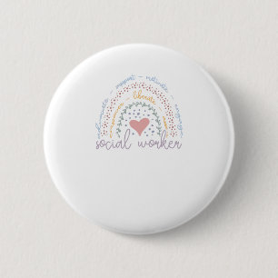 Cute Rainbow Social Worker 6 Cm Round Badge