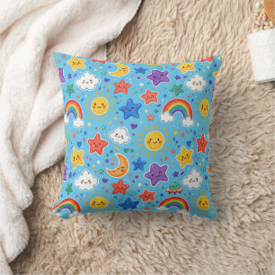 Cute Rainbow Space Seamless Pattern Cushion